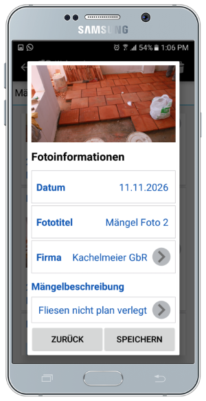 Mngelmanager Fotoinformationen hinzufgen